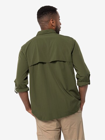 JACK WOLFSKIN Regular fit Athletic Button Up Shirt 'Atacama' in Green