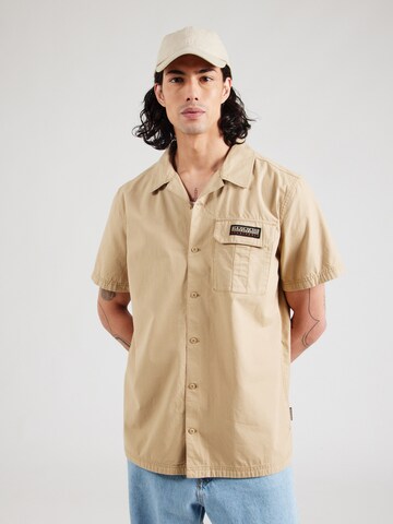 NAPAPIJRI Regular fit Button Up Shirt 'BOYD' in Beige: front