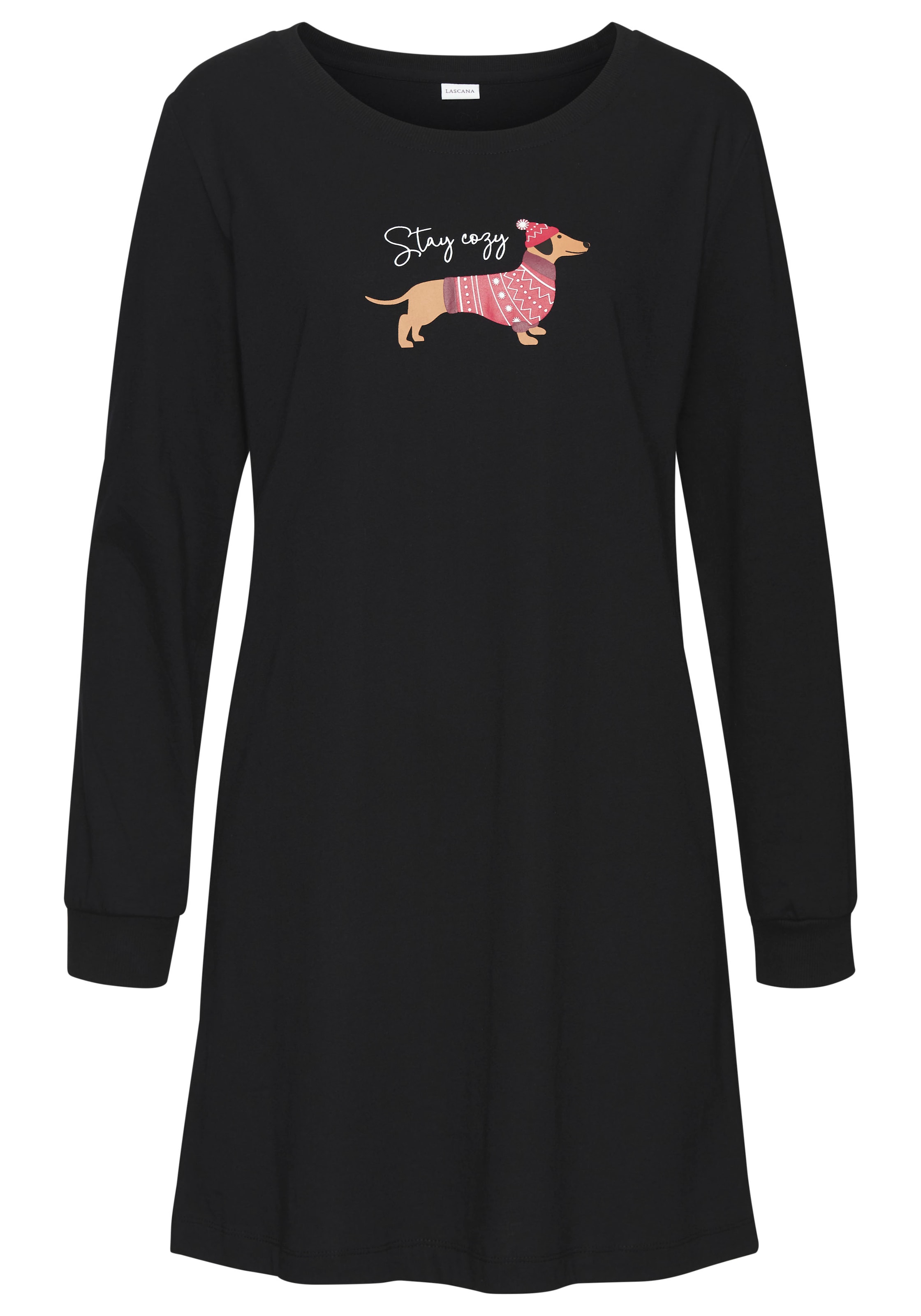 LASCANA Nightgown in Black: front