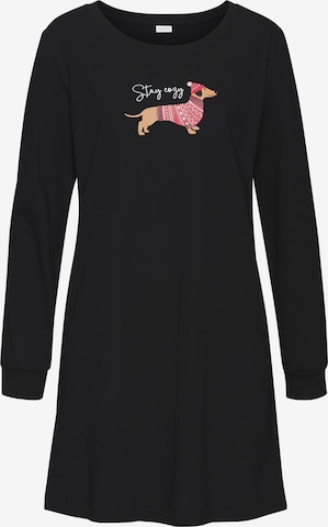 LASCANA - Camiseta de noche en negro: frente