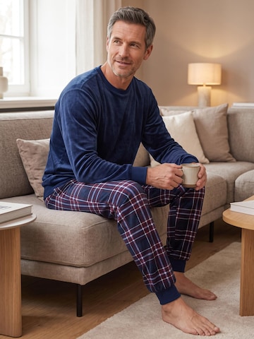 Pastunette Pyjama lang 'Northern Checks'‌‌‌‌‌‌‌ in Blau: Vorderseite