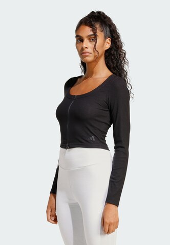 ADIDAS SPORTSWEAR - Cárdigan deportivo 'Seasonal Essentials' en negro: frente