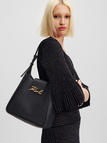 Borsa a spalla di Karl Lagerfeld in nero: frontale