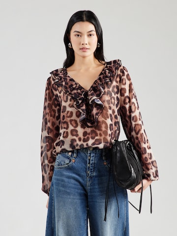 Camicia da donna di monari in marrone: frontale