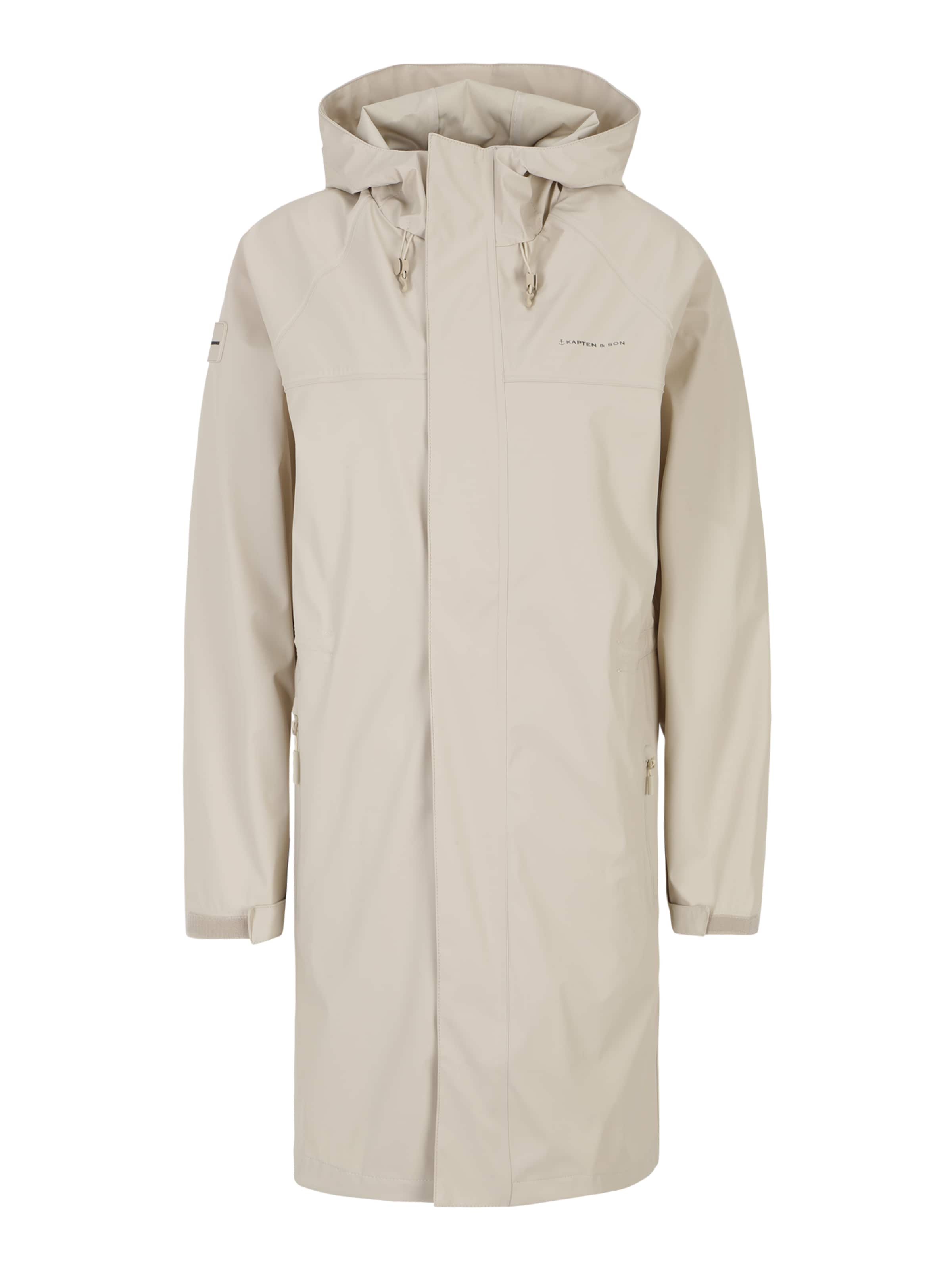 Veste fonctionnelle 'Everyday Rain Jacket Long' Kapten & Son en beige : devant