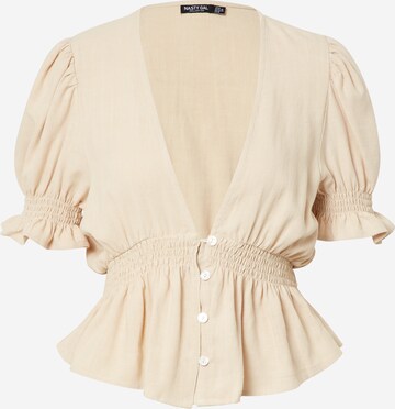 Chemisier Nasty Gal en beige : devant