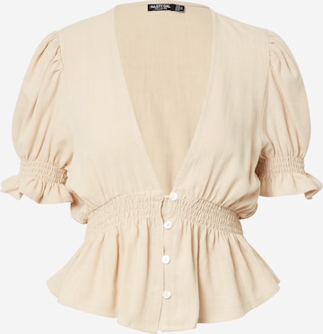 Chemisier Nasty Gal en beige : devant