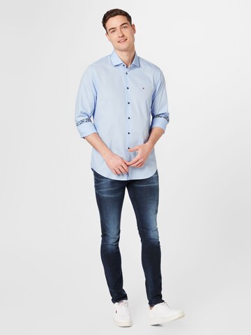 Tommy Hilfiger Tailored - Ajuste estrecho Camisa en azul