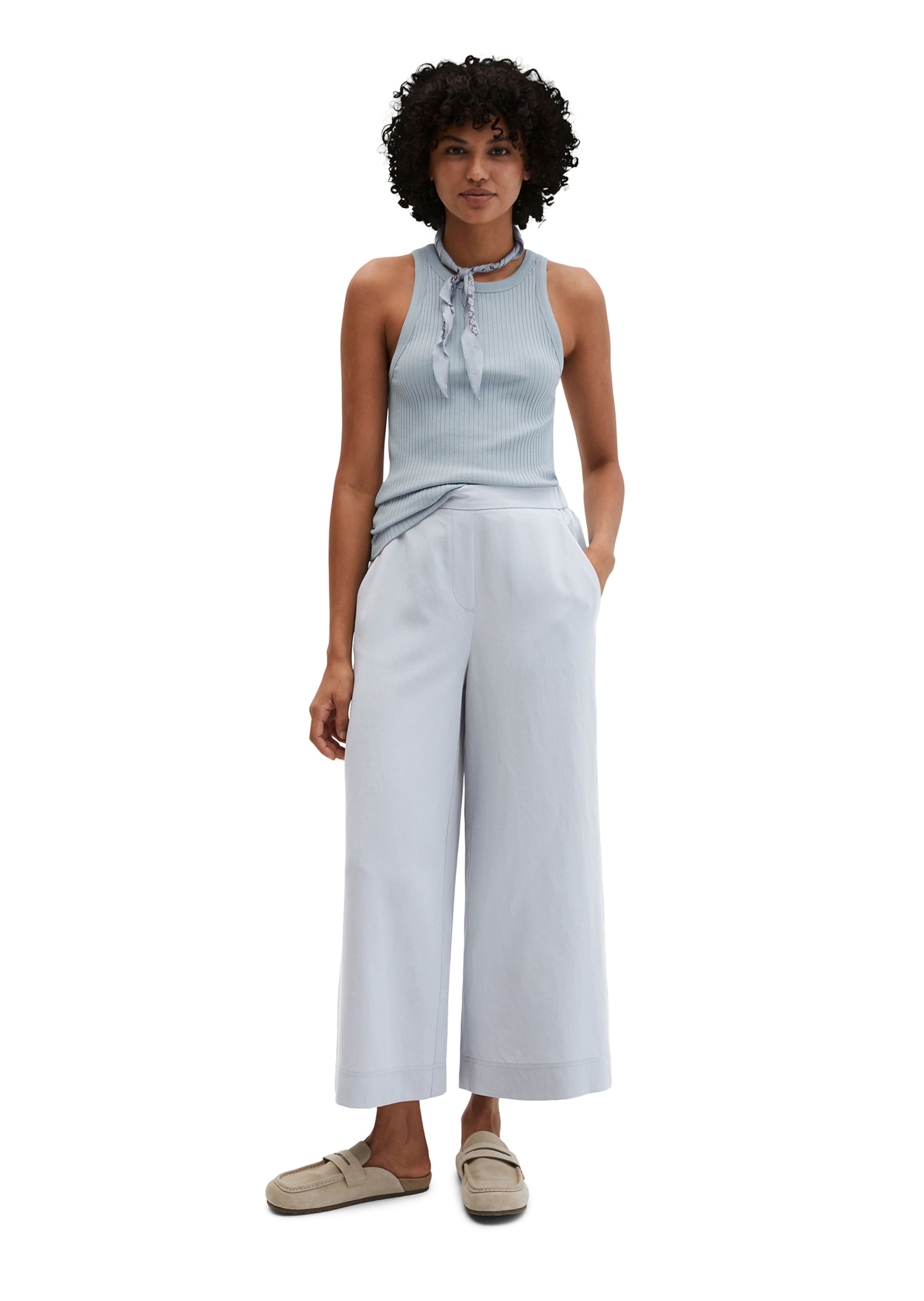 Marc O'Polo Wide leg Trousers 'Margo' in Grey