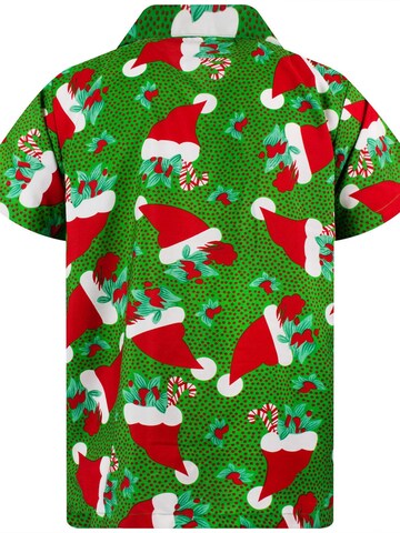 King Kameha Regular Fit Hemd 'Christmas Hats'‌‌‌‌‌‌ in Grün