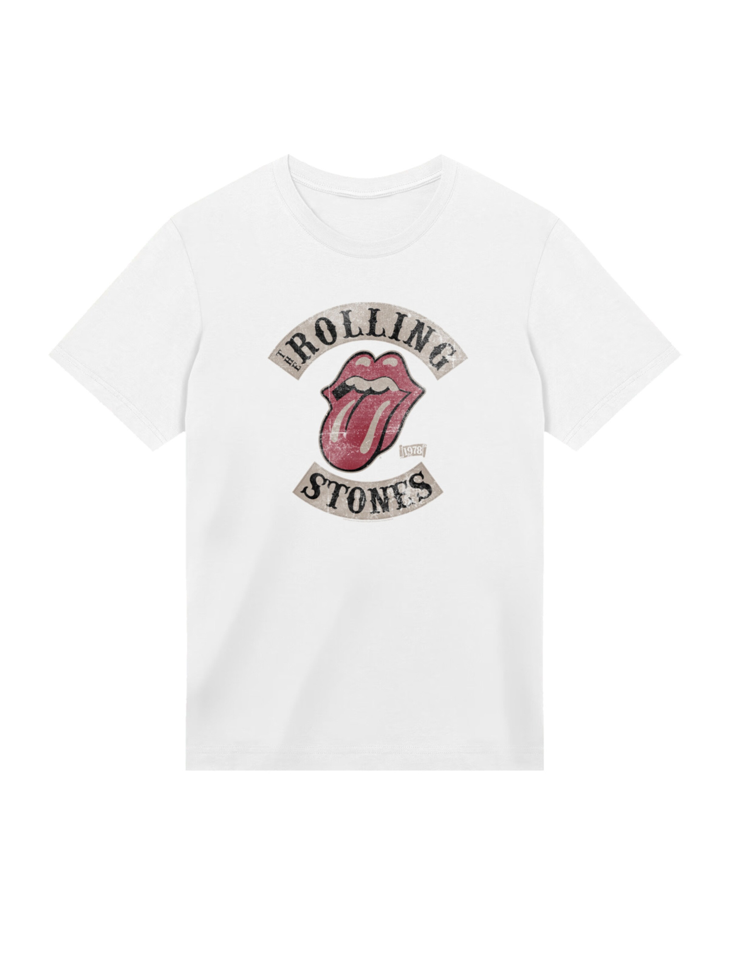 T-Shirt 'The Rolling Stones Tour '78' F4NT4STIC en blanc : devant