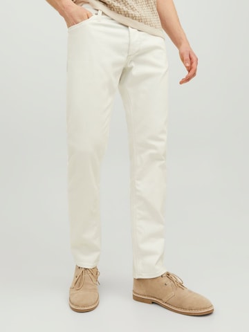 JACK & JONES Slimfit Jeans in Wit: voorkant