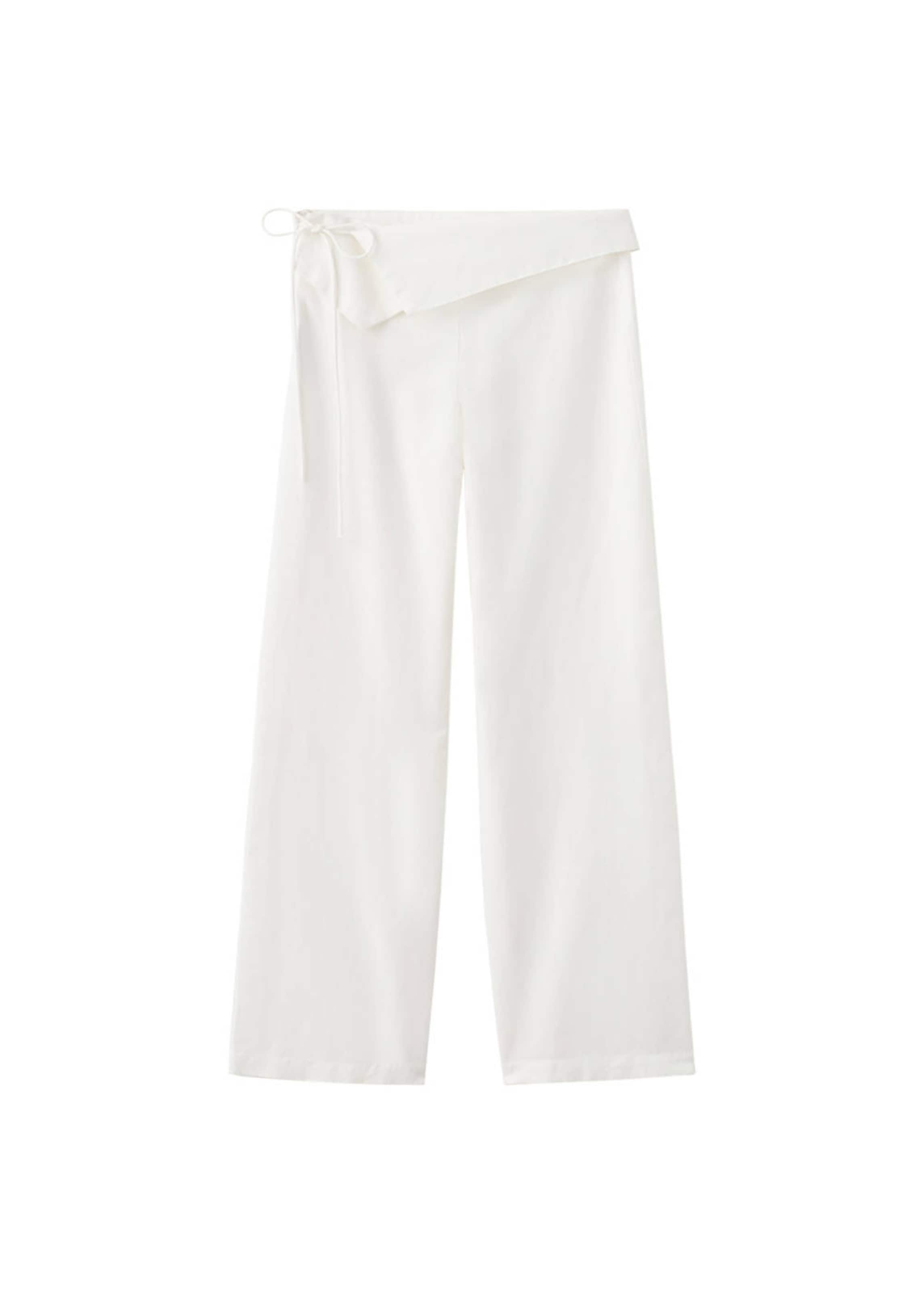 MANGO TEEN Loose fit Pants in White: front