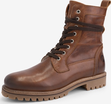 Travelin Lace-Up Boots 'Kvinlog' in Brown: front