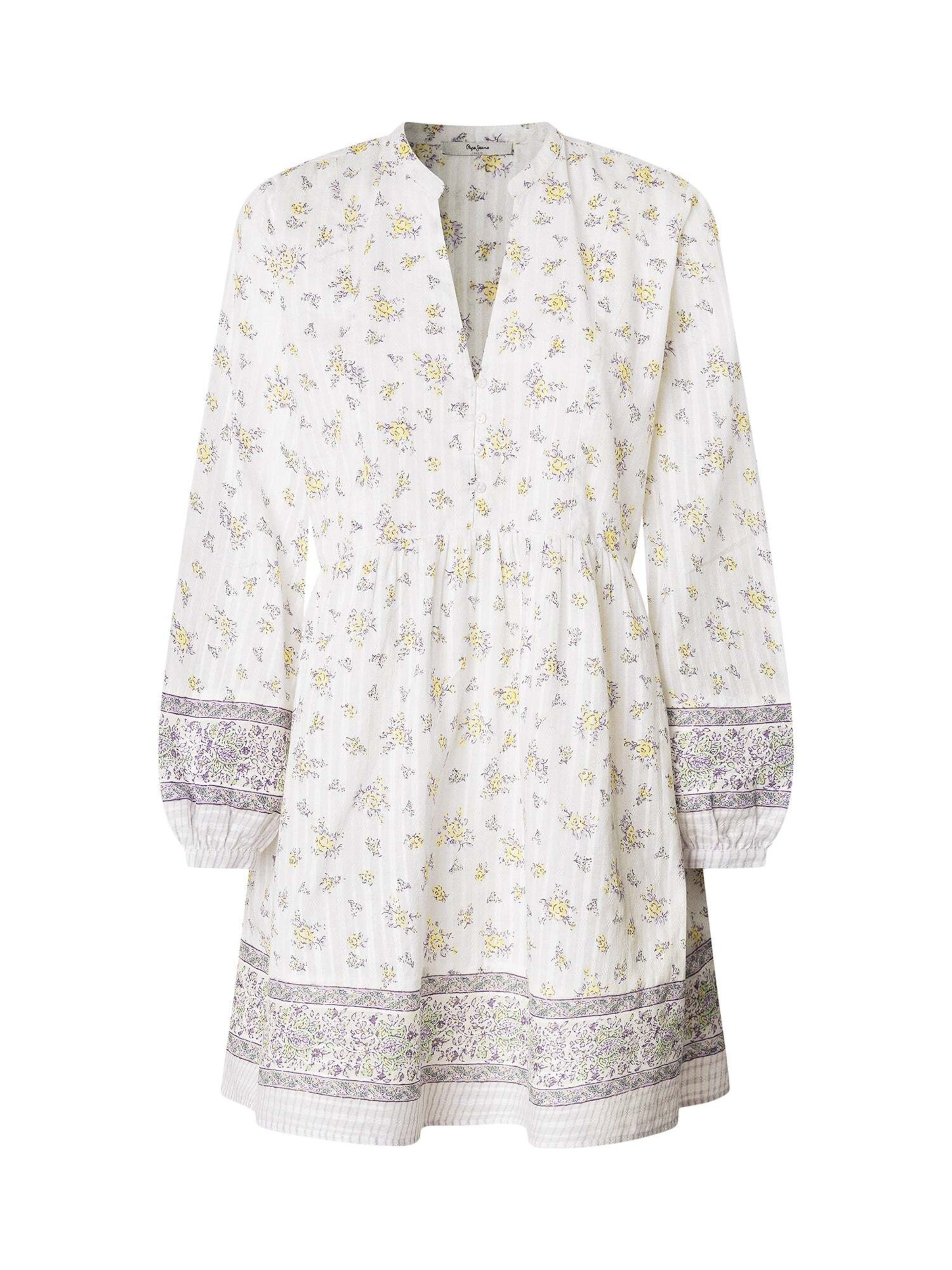 Pepe Jeans Φόρεμα 'Lia' σε κίτρινο παστέλ / λεβάντα / λευκό, Άποψη προϊόντος