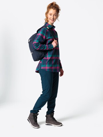VAUDE Athletic button up shirt 'Farsund III' in Blue