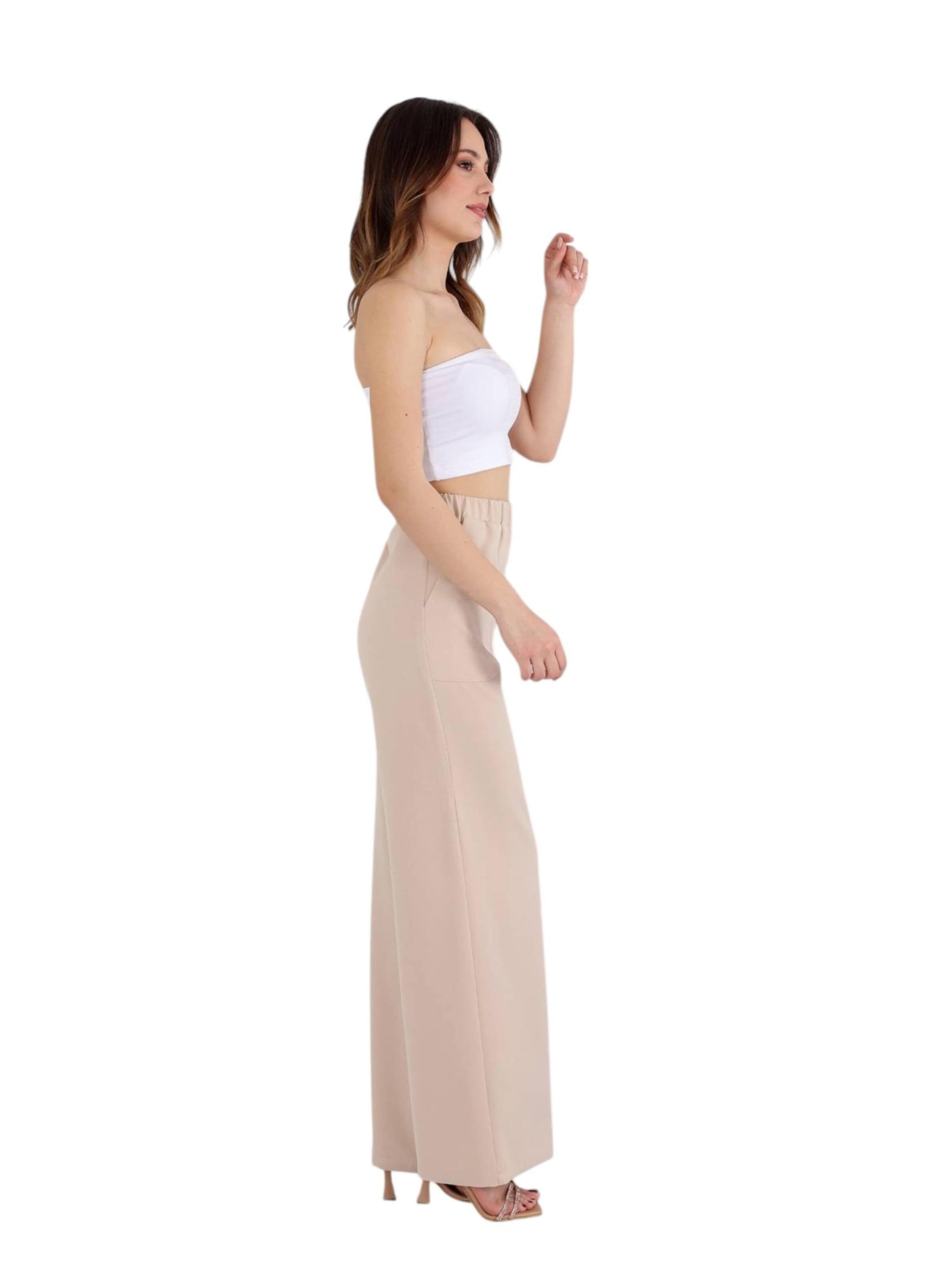 Wide Leg Pantalon 'ALIN' fashionshowcase en beige