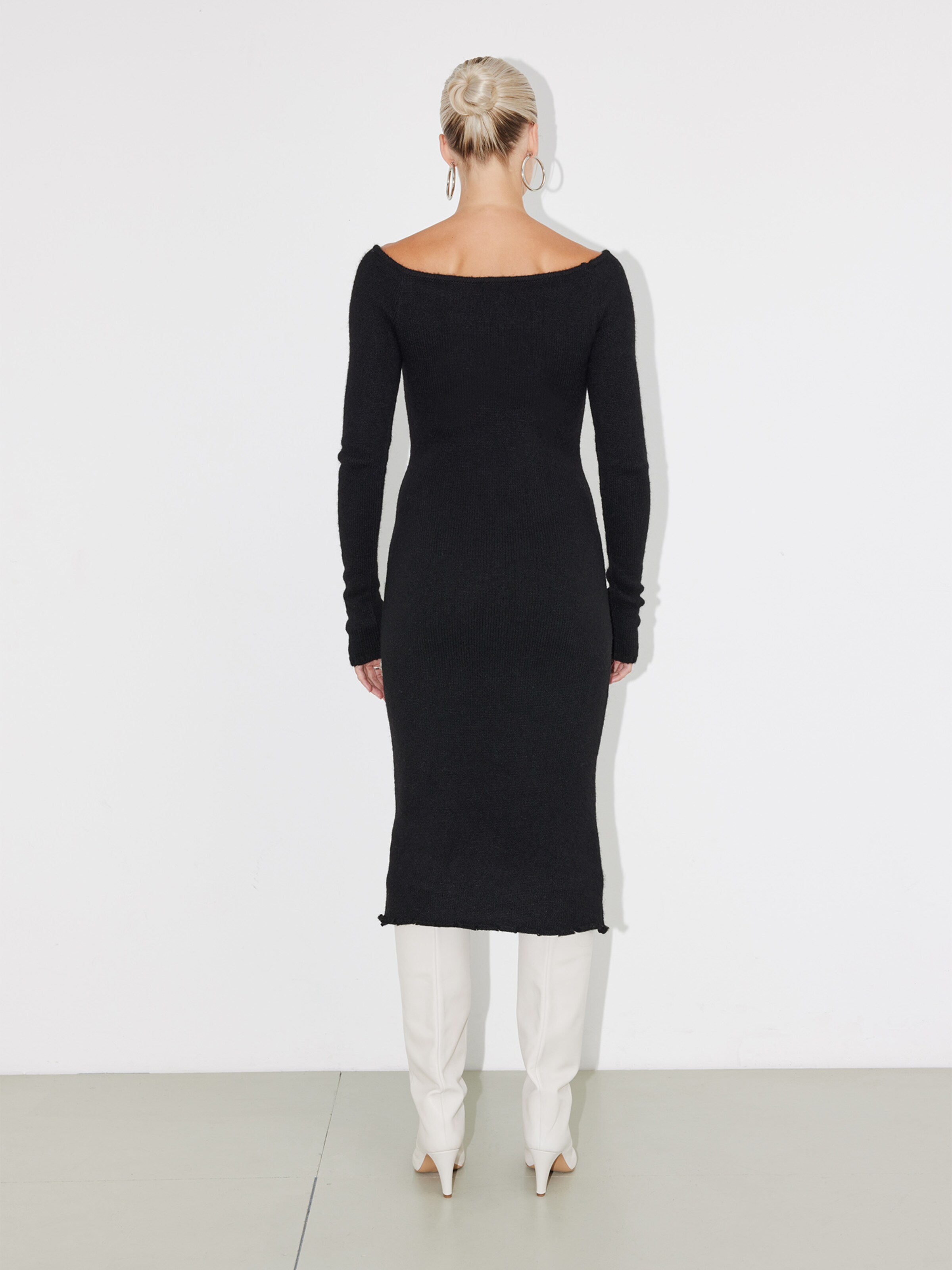 Frauen Große Größen LeGer by Lena Gercke Strickkleid 'Fanny' in Schwarz - QH31805 Frauen Große Größen LeGer by Lena Gercke Strickkleid 'Fanny' in Schwarz - QH31805