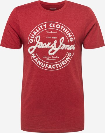 JACK & JONES T-shirt 'Jeans' i röd: framsida