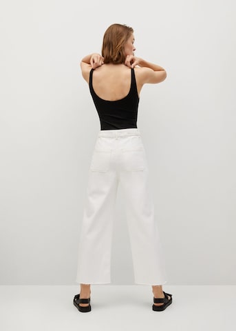 MANGO Wide Leg Jeans 'Carol' in Weiß