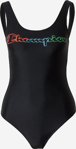 Champion Authentic Athletic Apparel Bralette Swimsuit in Black: front