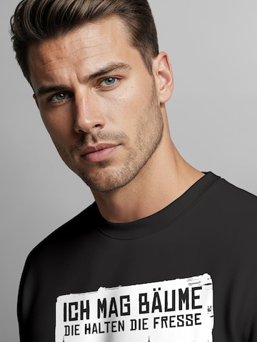 Neverless Sweatshirt 'Ich mag Bäume' in Black