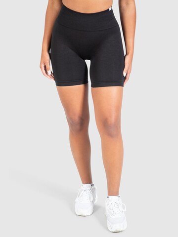 Coupe slim Pantalon de sport 'Amaze Scrunch' Smilodox en noir : devant