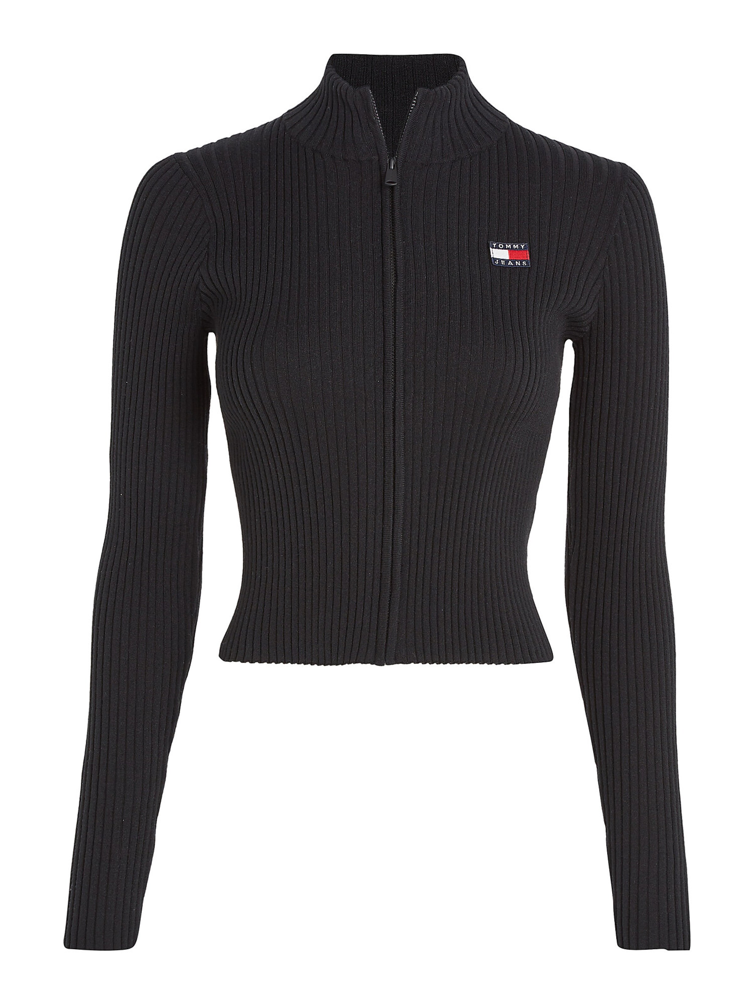 Tommy Jeans Strickjacke in Schwarz: Vorderseite