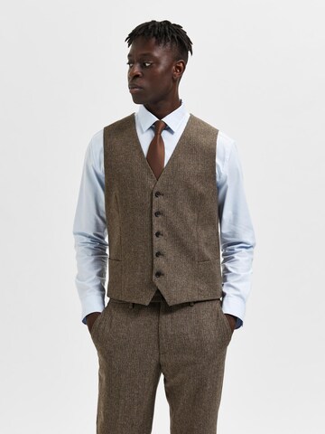 SELECTED HOMME Suit Vest 'Adrian' in Brown: front