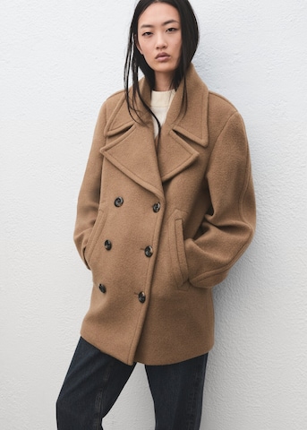 MANGO Between-Seasons Coat 'Font' in Brown: front