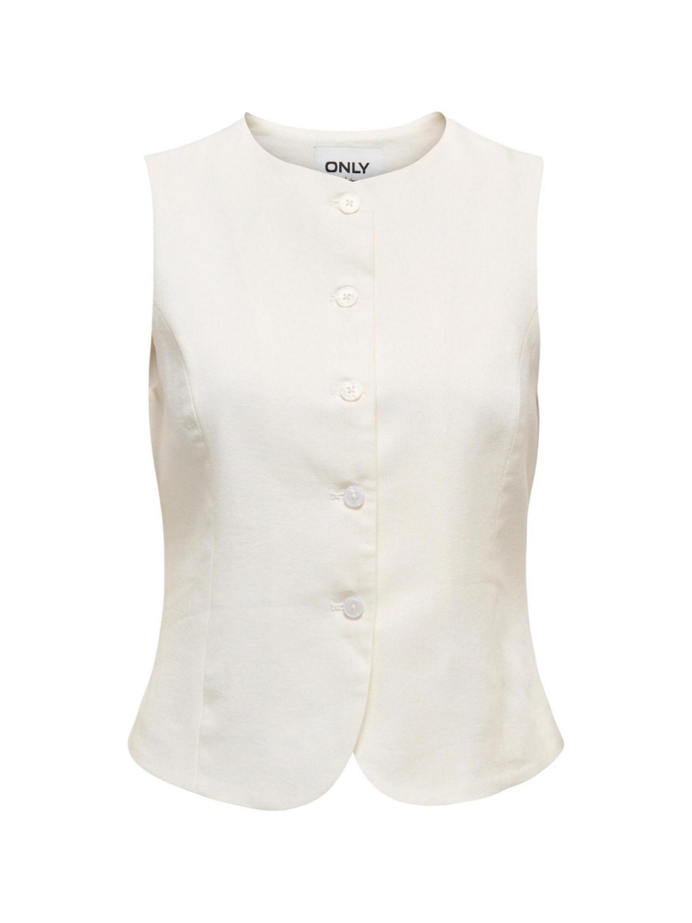 Tailleur 'Onlgoa S/L Linen Bl Waistcoat Cc Tlr 15363724' di ONLY in beige: frontale