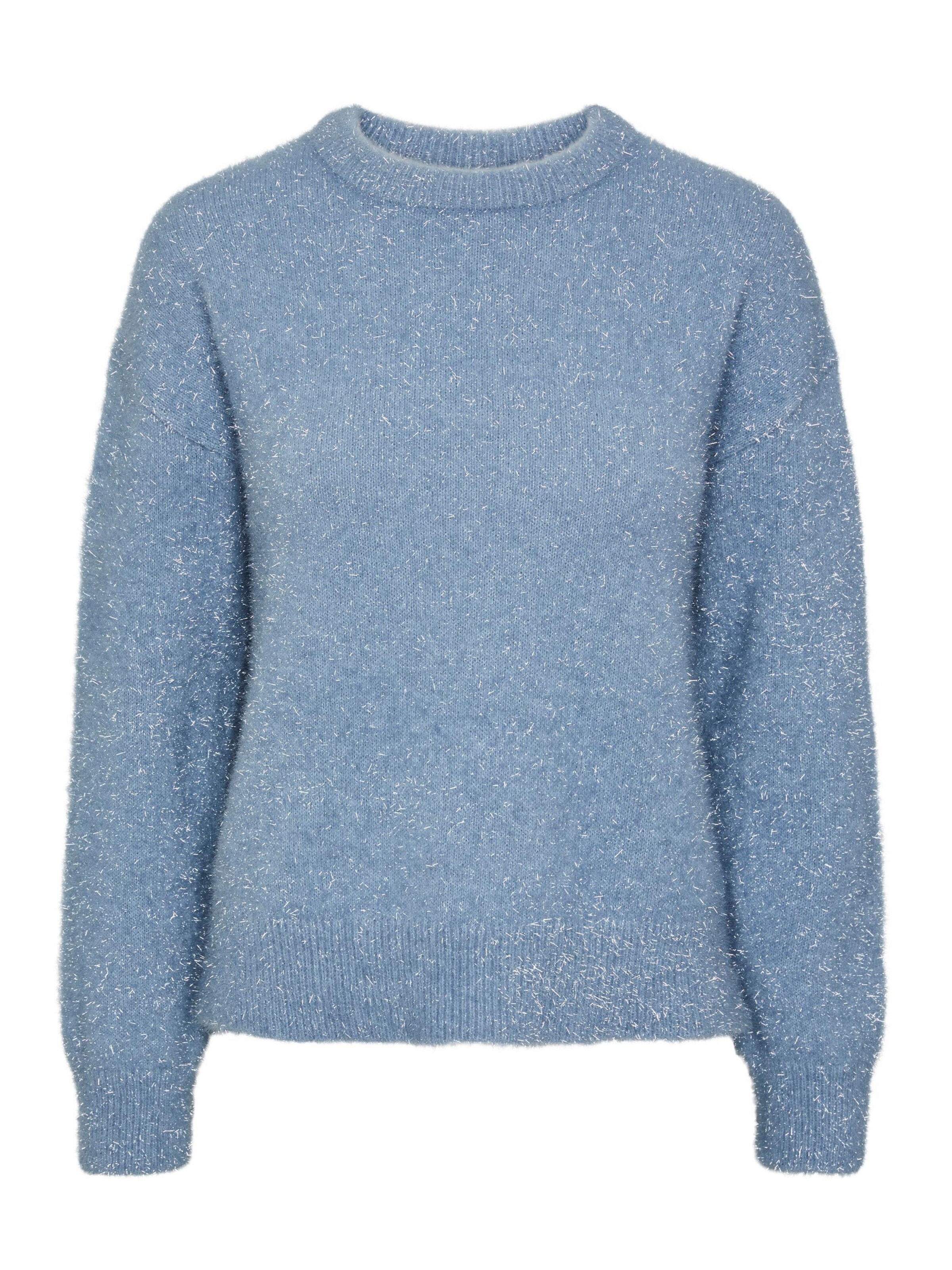 Pulover 'SNOW' de la PIECES pe albastru: față