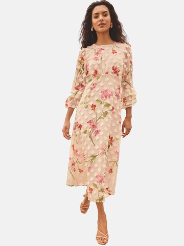 Robe love & roses en beige : devant