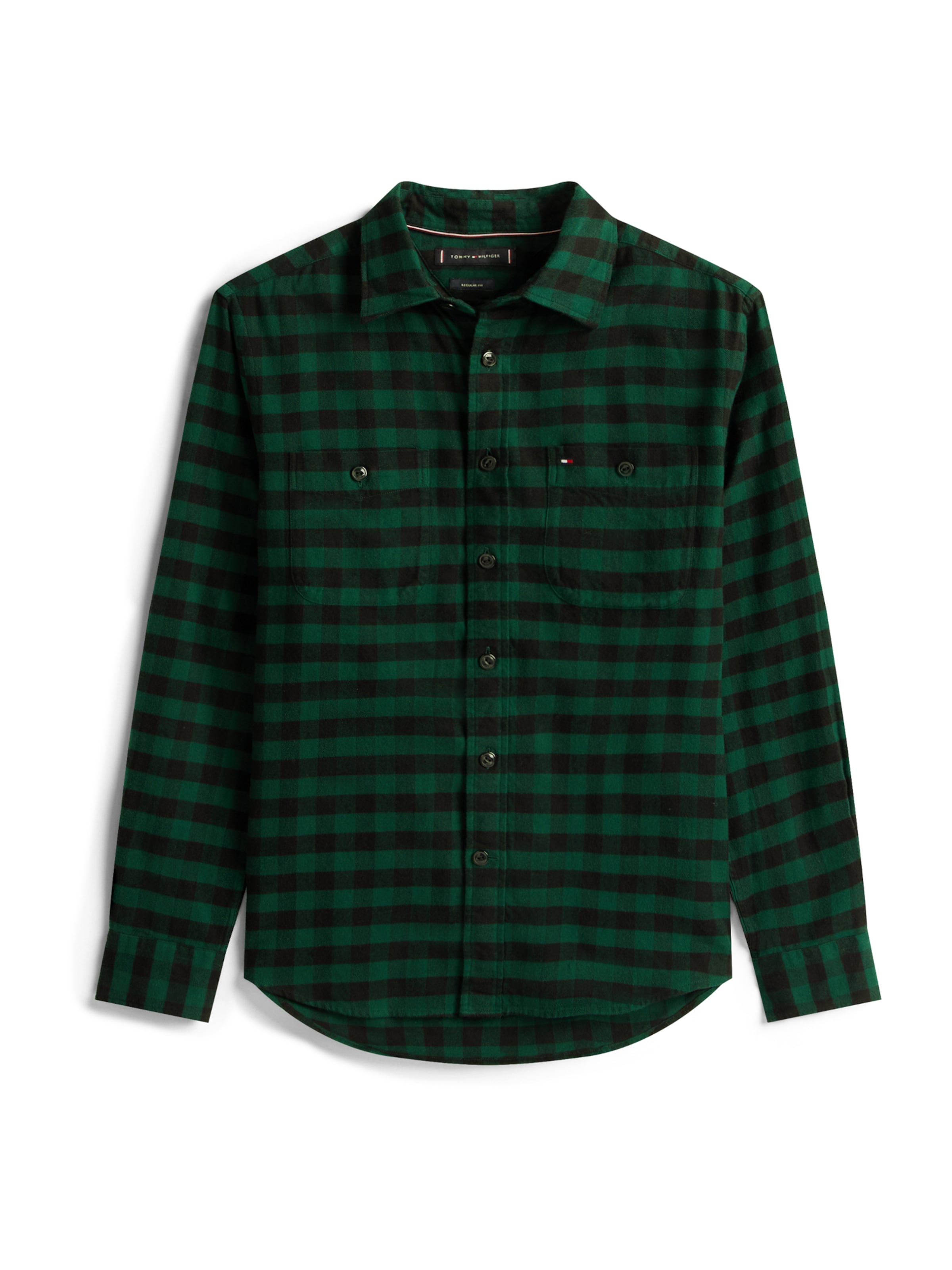 TOMMY HILFIGER - Ajuste regular Camisa en verde: frente