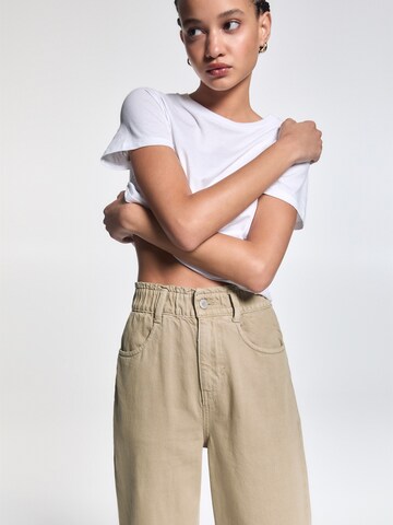 Pull&Bear Tapered Hose in Beige