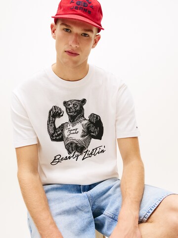 Tommy Jeans - Camisa 'BEAR' em branco