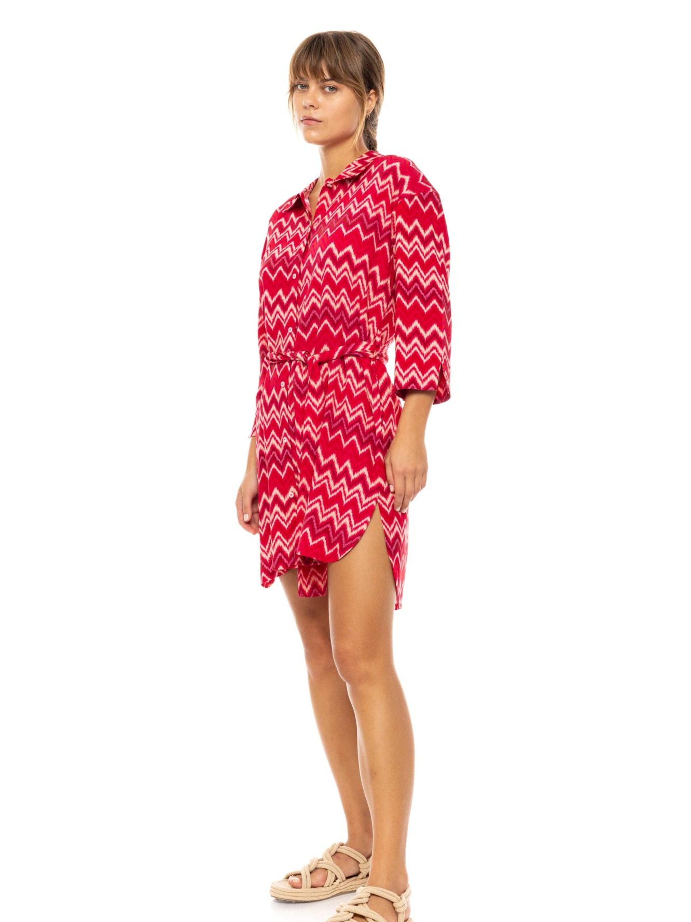 Pink Label Καλοκαιρινό φόρεμα 'BEACHWEAR RASBERRY RAINBOW' σε ροζ