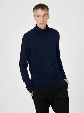 SANVT Sweater 'The Merino Roll Neck' in Blue: front