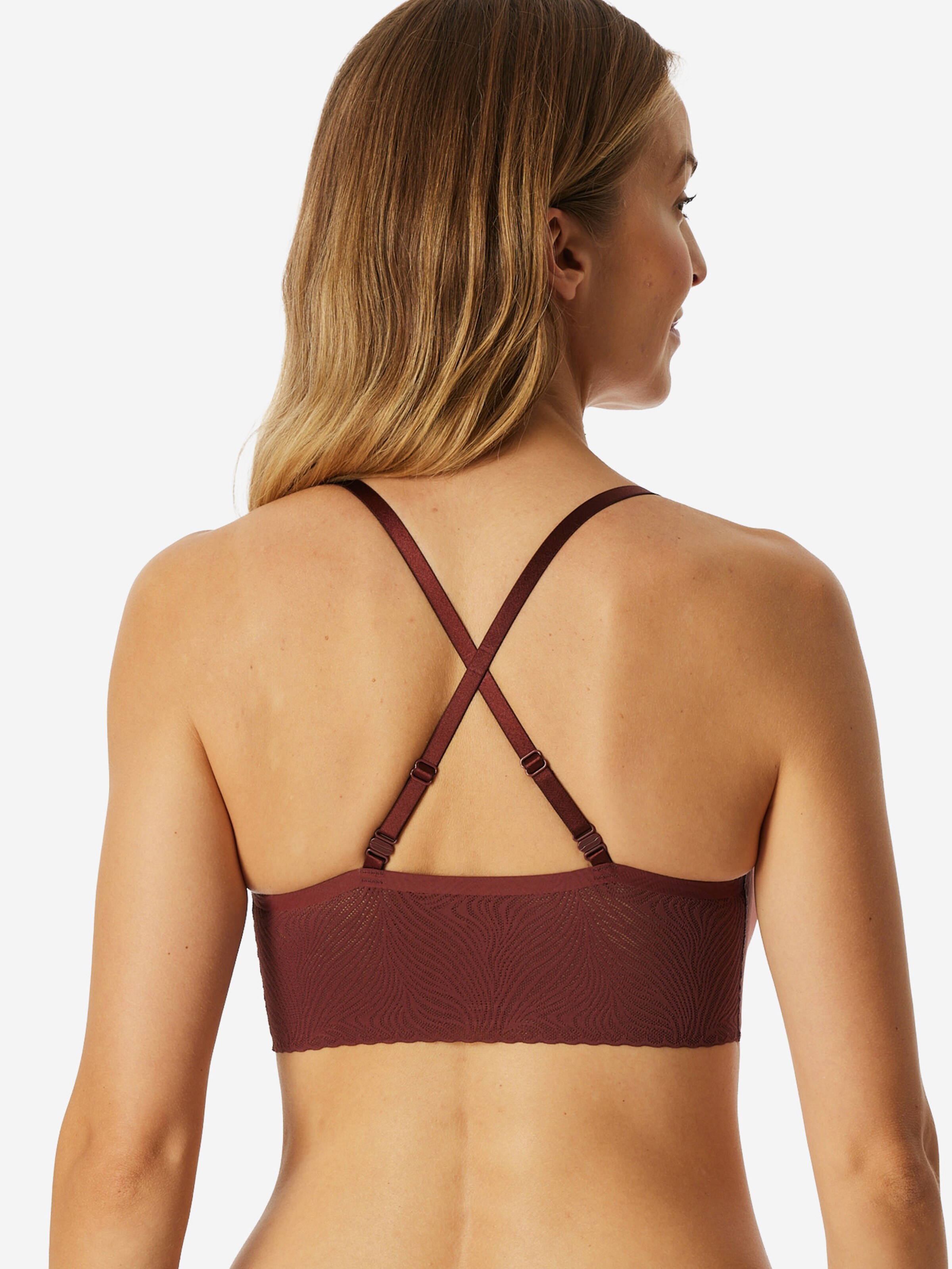 SCHIESSER T-Shirt Bustier ' Invisible Soft Lace ' in Rot