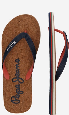 Pepe Jeans T-Bar Sandals 'HAWI SUN' in Blue