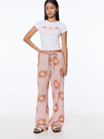 Wide Leg Pantalon Pull&Bear en rose