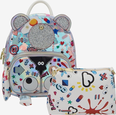 MYMO Rucksack 'Pop Eyetheme' in One Size in rot / schwarz / silber / weiß, Produktansicht