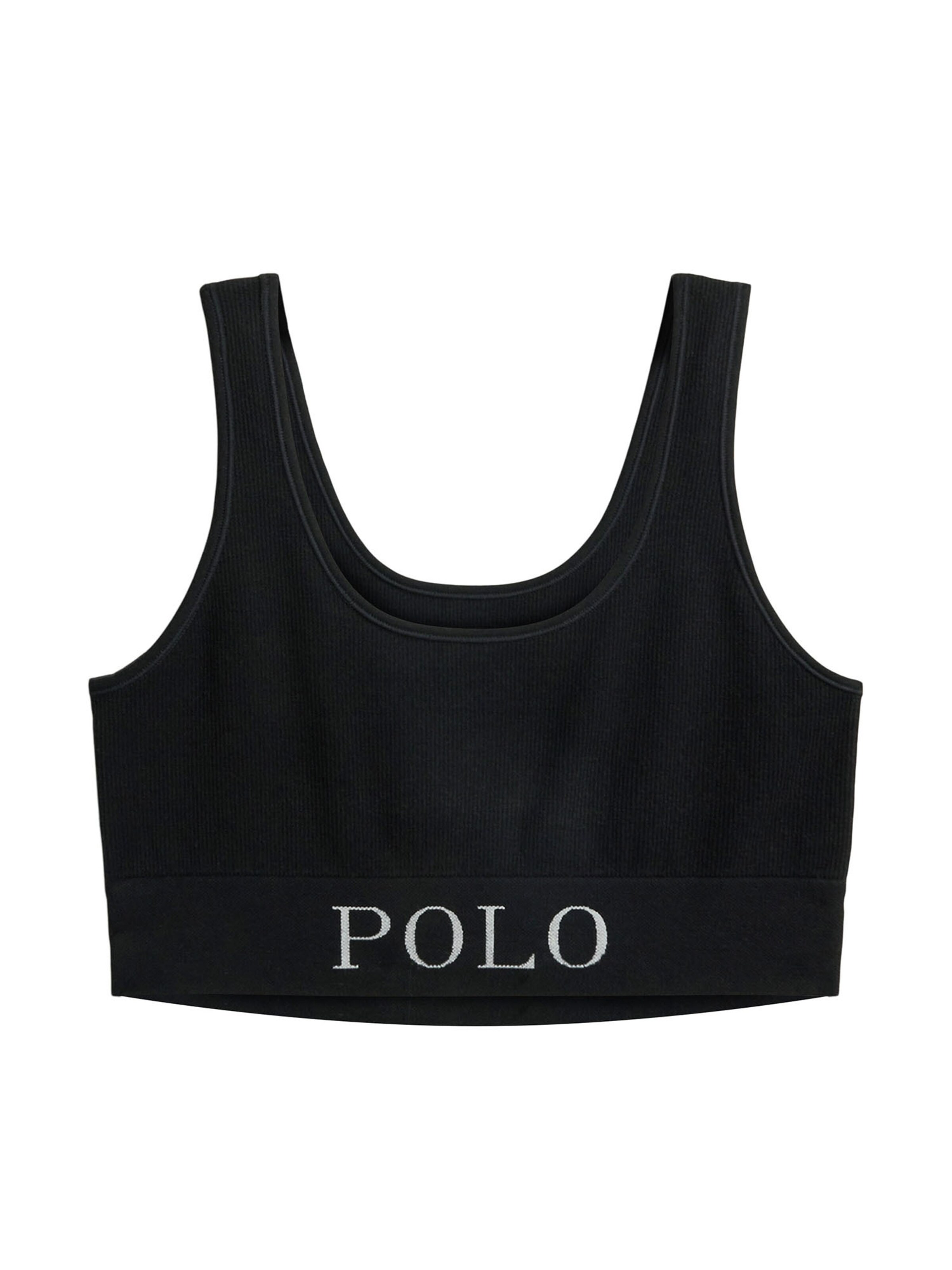 Bustier Soutien-gorge ' Ribbed Seamless ' Polo Ralph Lauren en noir : devant