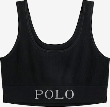 Bustier Soutien-gorge ' Ribbed Seamless ' Polo Ralph Lauren en noir : devant
