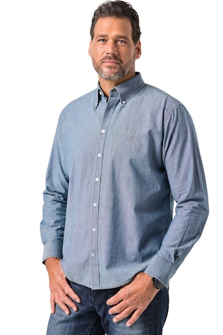 JP1880 Regular fit Overhemd in Blauw: voorkant