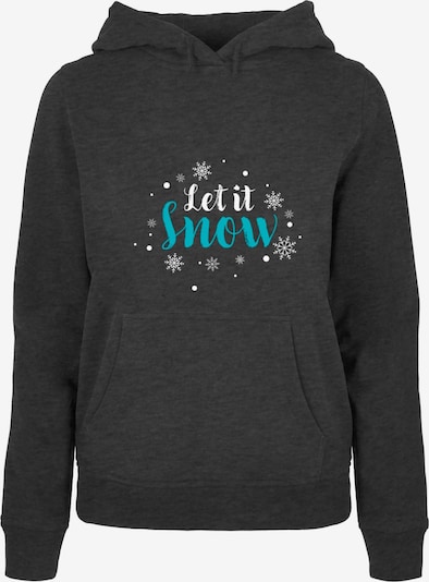 Merchcode Sweatshirt 'Let it snow' in blau / anthrazit / weiß, Produktansicht