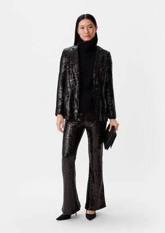 COMMA Flared Trousers in Black: front