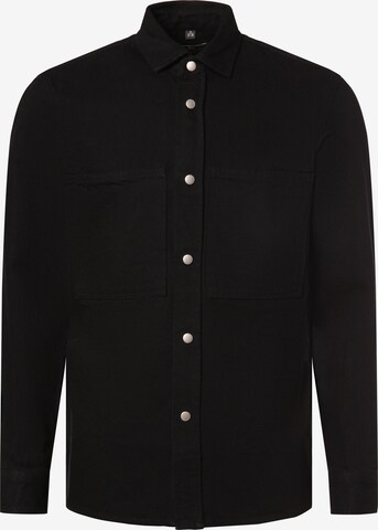 Nils Sundström Regular fit Button Up Shirt in Black: front