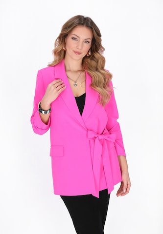Blazer 'Festive' faina en rose : devant