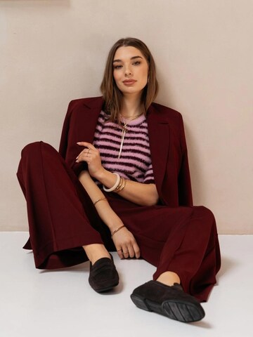 &co woman Knitted top '&Co woman Balen burgundy' in Red: front
